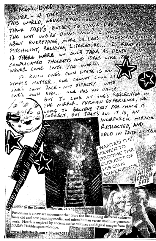 INTs Tl b . N STATE (S M@ ) ot Look AT, eSS s ek - et 01RGCAy - W 1 hs o e cnts N EYES. i BuT Te tesk AT g’y RENLCT(oN- 1N e pifeRel- 7UedbH £y PEREMCE S baigvE TUKT THE (MAGE 15 Bu7 TUATS Ace 1T 1S; AN [veaPoResL mIRNaK Qenecteo, MO, HeLo (n IAHAS TR NASA’s Hubble spa. o, %?EWV‘ 505 ce telecope.